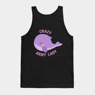 BTS tinytan whale crazy army lady Tank Top